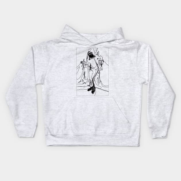 James Harden Line Art Kids Hoodie by Playful Creatives